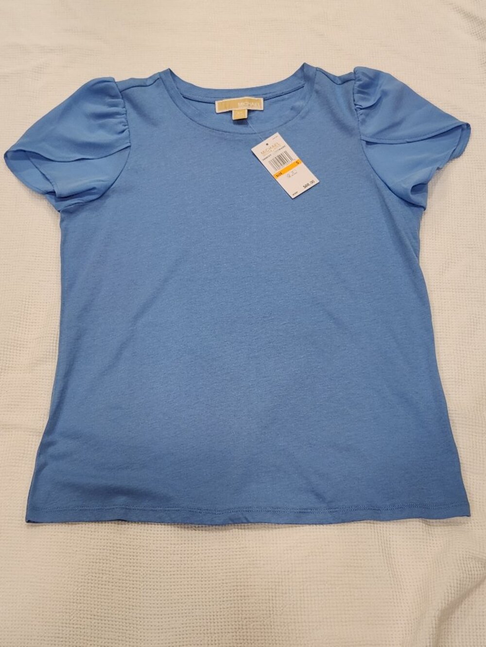 Michael Kors South Pacific Blue Puff Sleeve Blouse NWT | Size Small